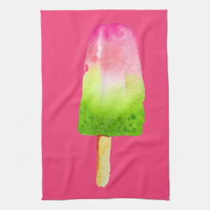 Raspberry ice-block pop art popsicle Summer Kitchen Towel