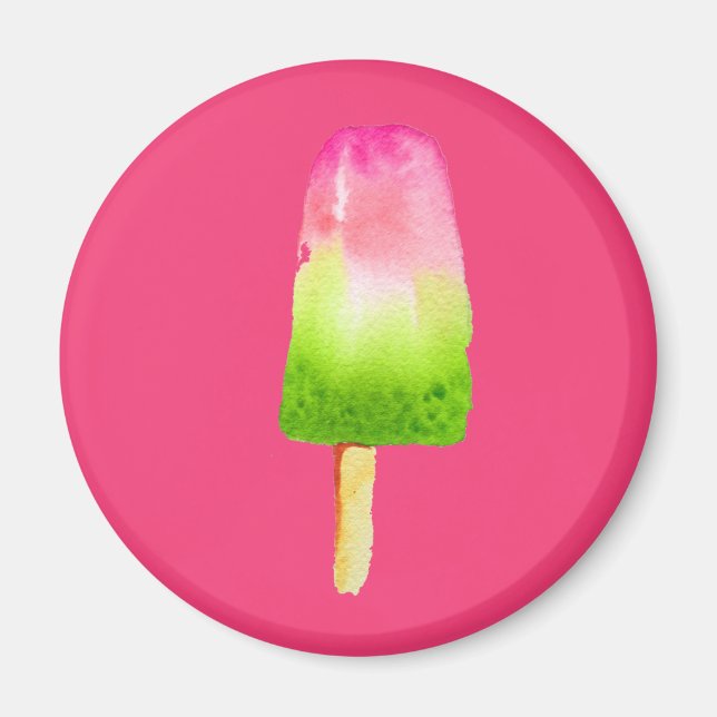 Raspberry ice-block pop art popsicle Summer Magnet (Front)