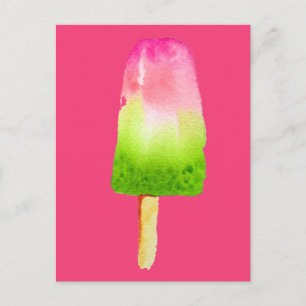 Raspberry ice-block pop art popsicle Summer Postcard