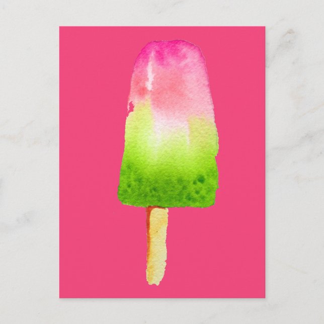 Raspberry ice-block pop art popsicle Summer Postcard (Front)