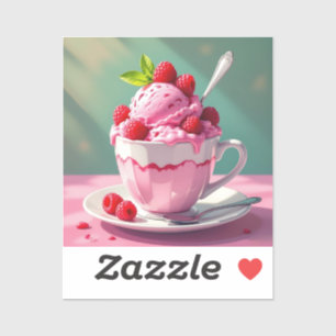 Raspberry Ice Cream in a Pink Coffee Cup