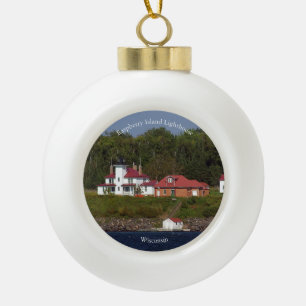 Raspberry Island Lighthouse 2 ornamet Ceramic Ball Christmas Ornament