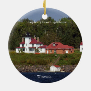 Raspberry Island Lighthouse double sided ornament