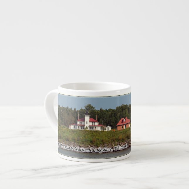 Raspberry Island Lighthouse espresso mug (Front Left)