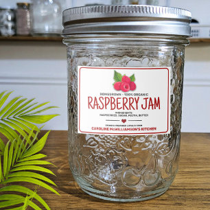 Raspberry Jam Canned Food Label
