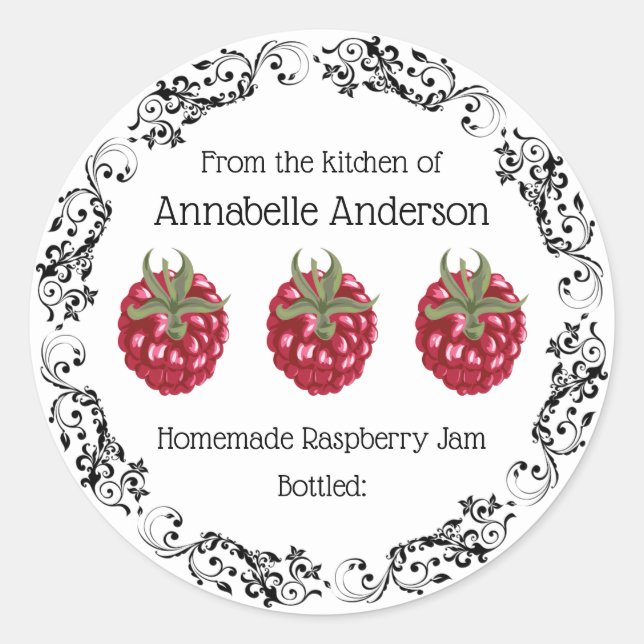 Raspberry Jam Label Personalize (Front)