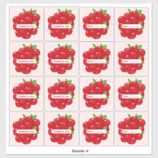 Raspberry Jam Labels Custom Vinyl Sticker Sheet