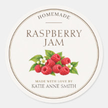Raspberry Jam Personalized Jar Labels