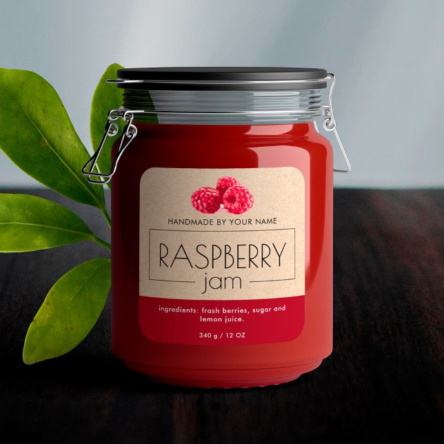 Raspberry Jam Product Label Stickers Packaging (Creator Uploaded)