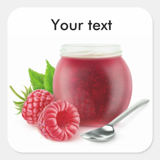Raspberry jam square sticker (Front)