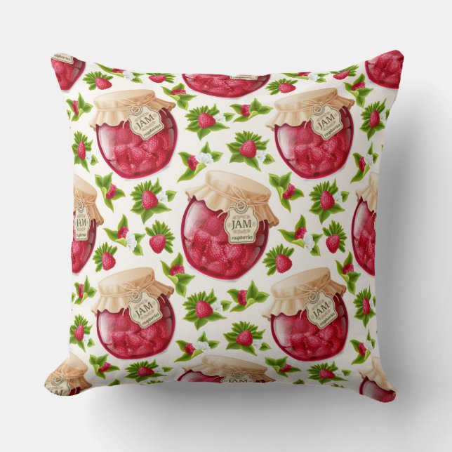 Raspberry Jam Throw Pillow (Front)