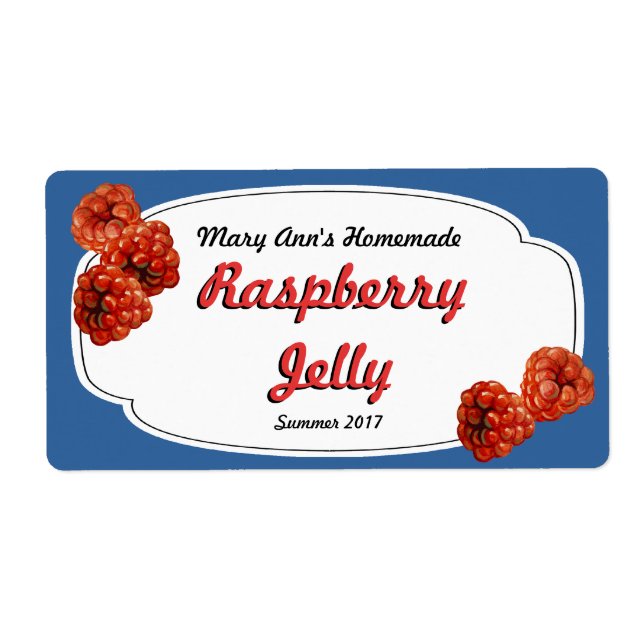 Raspberry Jelly Canning Labels (Front)