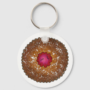 Raspberry Linzer Torte Christmas Cookie Holiday Keychain
