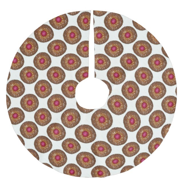 Raspberry Linzer Torte German Christmas Cookies Brushed Polyester Tree Skirt (Front)