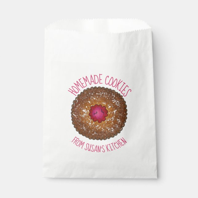 Raspberry Linzer Torte Homemade Cookies Baked By Favour Bag (Front)