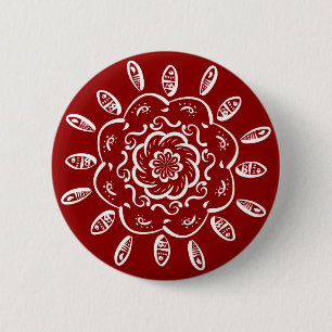 Raspberry Mandala 2 Inch Round Button