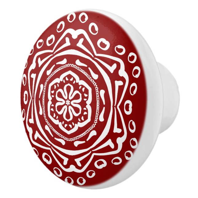 Raspberry Mandala Ceramic Knob (Right)