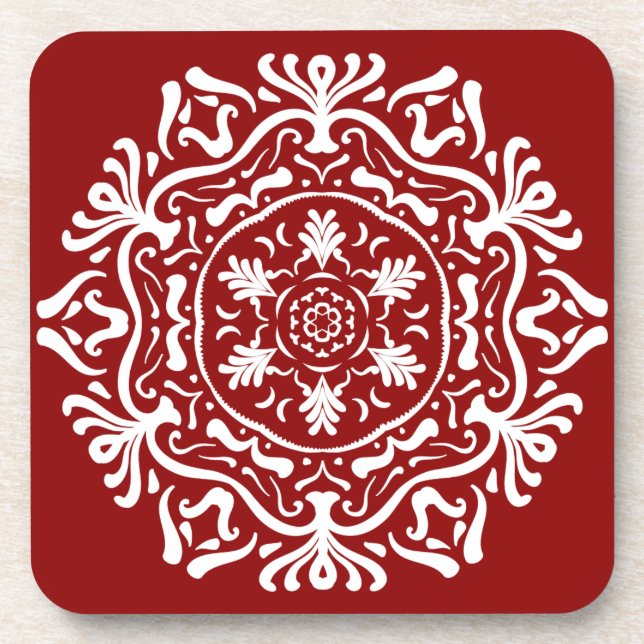 Raspberry Mandala Coaster (Front)