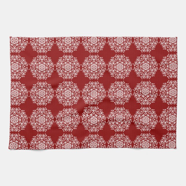 Raspberry Mandala Kitchen Towel (Horizontal)