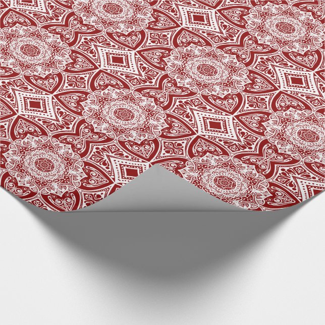 Raspberry Mandala Wrapping Paper (Corner)