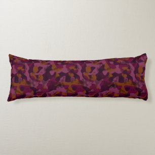Raspberry, Mulberry, marron and nutmeg camo Body Pillow