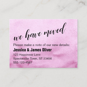 Raspberry Ombre Watercolor We Have Moved Card