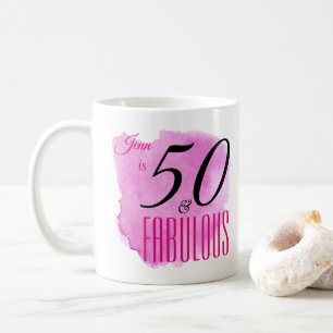 Raspberry Paint Splash Design 50 & Fabulous Party Coffee Mug