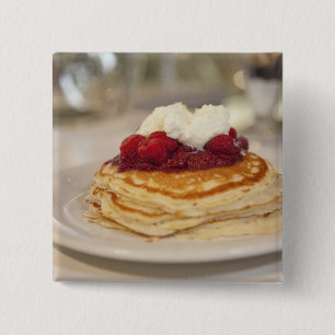Raspberry pancakes 2 inch square button