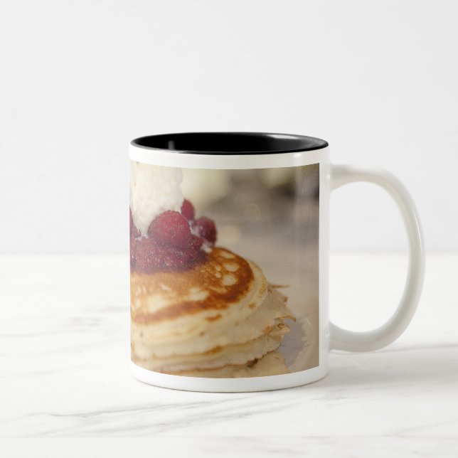 Raspberry pancakes Two-Tone coffee mug (Right)