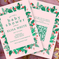 Raspberry Patch Cute CUSTOM QR Code BABY SHOWER