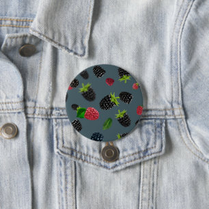 Raspberry Pattern 2 3 Inch Round Button