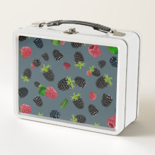 Raspberry Pattern 2 Metal Lunch Box