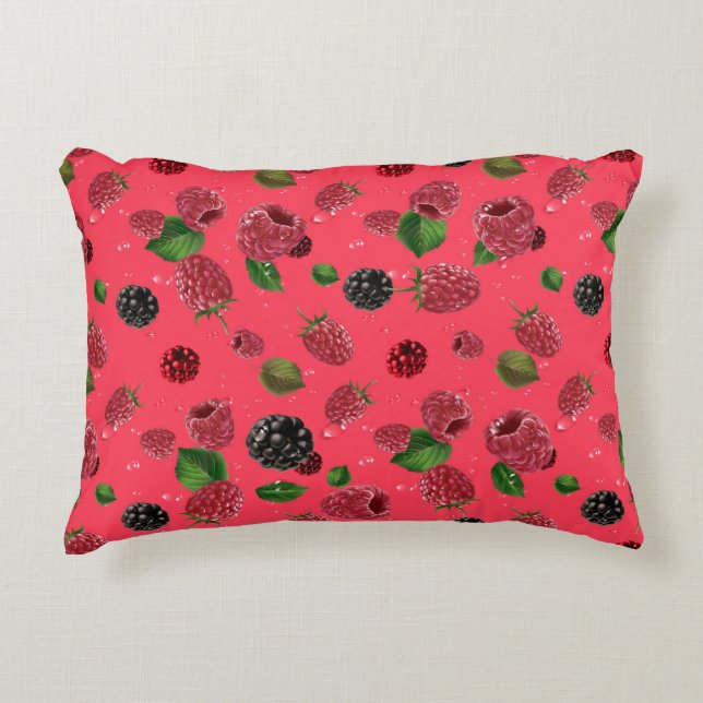 Raspberry Pattern Accent Pillow (Front)