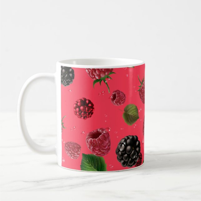 Raspberry Pattern Coffee Mug (Left)