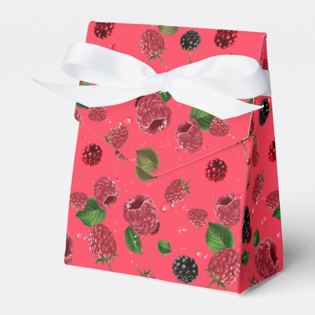 Raspberry Pattern Favor Box (Front Side)