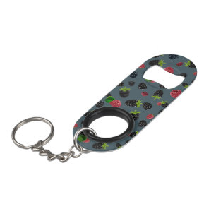 Raspberry Pattern Keychain Bottle Opener