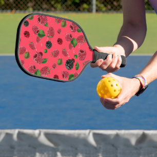 Raspberry Pattern Pickleball Paddle