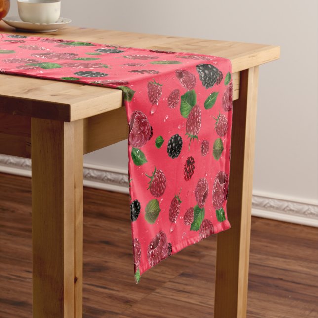 Raspberry Pattern Short Table Runner (In Situ)