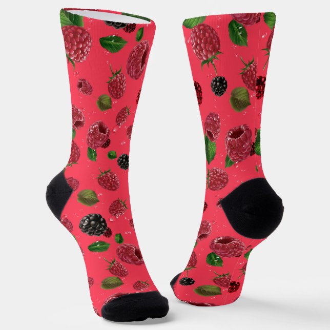 Raspberry Pattern Socks (Angled)
