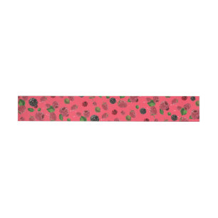 Raspberry Pattern Wrap Around Label