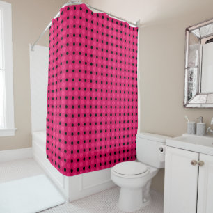 Raspberry, pink and black polka dots