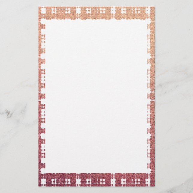 Raspberry Pink Blush Modern Plaid Netted Ombra Stationery (Front)
