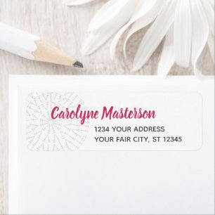 Raspberry Pink Crochet Chart Return Address Label