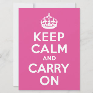 Raspberry Pink Keep Calm and Carry On