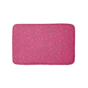 Raspberry Pink Speckled Pastel Splatter Paint Dots Bath Mat