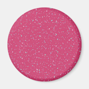 Raspberry Pink Speckled Pastel Splatter Paint Dots Magnet