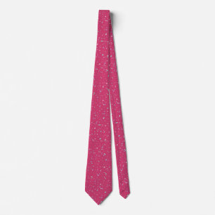 Raspberry Pink Speckled Pastel Splatter Paint Dots Tie