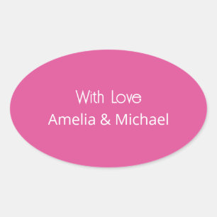 Raspberry Pink Wedding Oval Sticker