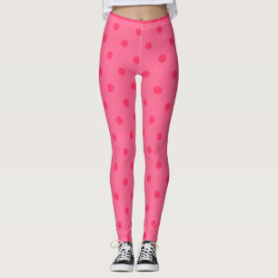 Raspberry Polka Dot Leggings