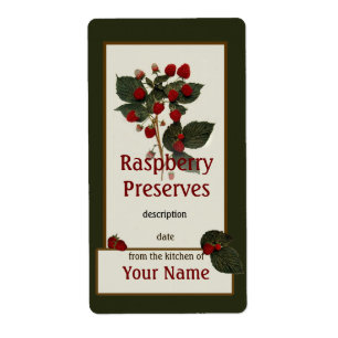 Raspberry Preserves Canning Label